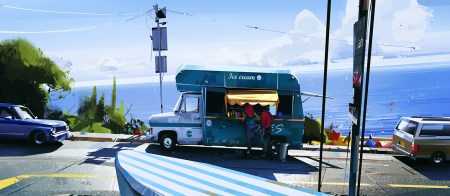 Michał Sawtyruk - ilustracion de camion de helados